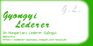 gyongyi lederer business card